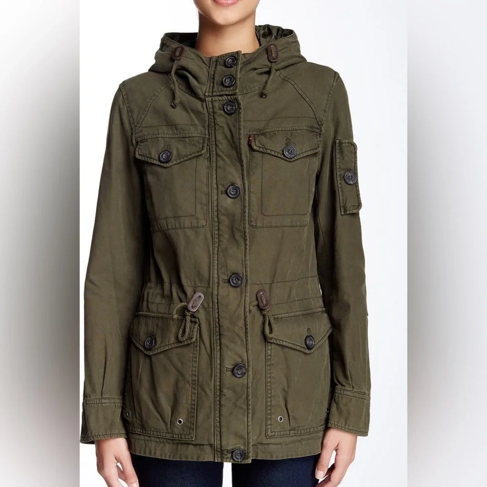 Levi’s Hooded‎ Military Army Green Jacket from Nordstroms Sz-M Q10
